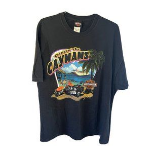 Harley Davidson Motorcycles Grand Cayman Pirate T Shirt Vtg 2003 2XL